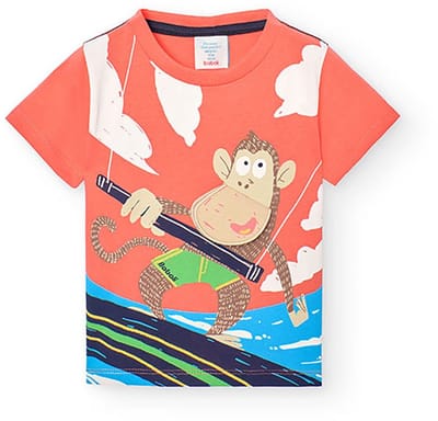 Boboli 308056 T-shirt Met Korte Mouwen Oranje 12 Months Jongens