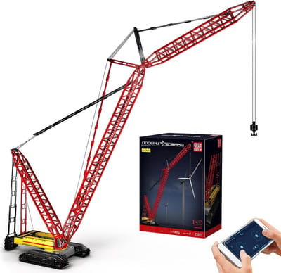 RC Kranenbouwset - Techniek Speelgoed - Bouwen en Spelen - 6-Motorige Bediening - 4318 Stenen - Rood