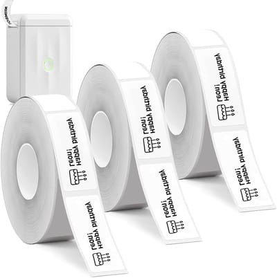 Dailygoods - 3 Rollen Zelfklevende Thermische Etiketten, 12 x 40 mm – 160 Labels per Rol