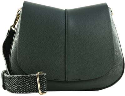 GIANNI CHIARINI Leren schoudertas Helena Round Crossbody Bag Midnight Sky blauwgrijs