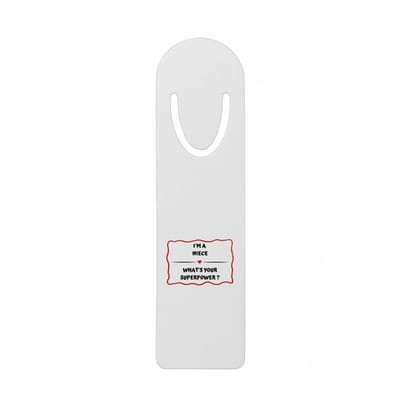 Hacebo® - I'm a niece what's your superpower? metalen boekenlegger - Nicht - super nicht - verjaardag - cadeautje voor nicht - nicht artikelen - kado - geschenk Bladwijzer boekenleggers - 12.7 cm x 3.2cm