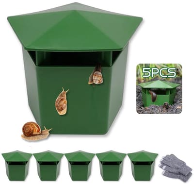 Dailygoods- Slakkenval set van 5 - Herbruikbare slakkenvallen - Naaktslakkenval - Vriendelijke slakkenvanger - Hoogwaardig PP-materiaal - Inclusief handschoenen