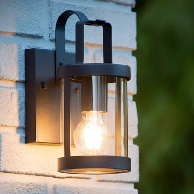 Lucide LINDELO - Wandlamp Binnen/Buiten - 1xE27 - IP23 - Zwart