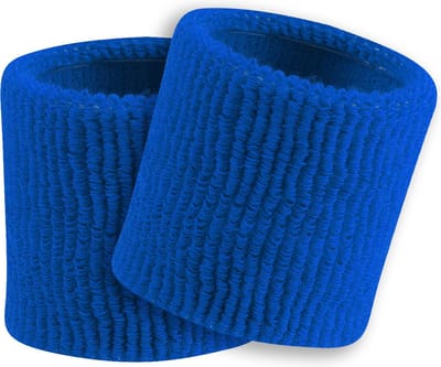 TCK - Polsbanden - Badstof - Diverse Sporten - Volwassenen - Terry - Standard Weight - 8 cm - Paar - Kobalt Blauw - One Size
