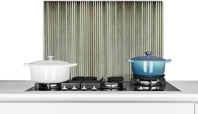Spatscherm keuken 60x40 cm - Kookplaat achterwand Retro - Industrieel - Golfplaat - Patronen - Muurbeschermer - Spatwand fornuis - Hoogwaardig aluminium
