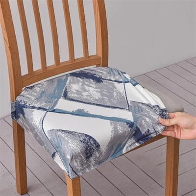 1 stuks Bedrukte Stoelhoes Stretch Eetkamerstoel Zitkussenhoes Wasbaar Huisdecoratie Keukenstoelhoes voor Hotel Banket 1PC