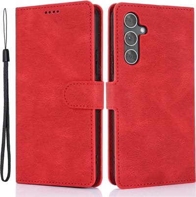 Coverup Hoesje - Geschikt voor Samsung Galaxy A35 Hoesje - Coverup Book Case - Rood