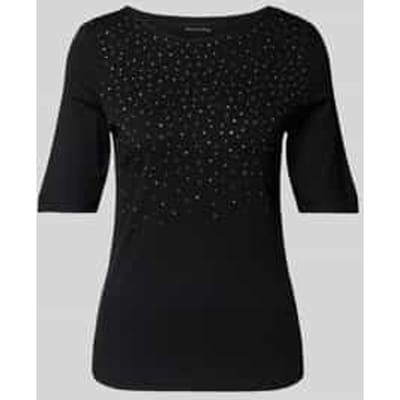 T-shirt met siersteentjes en ronde hals