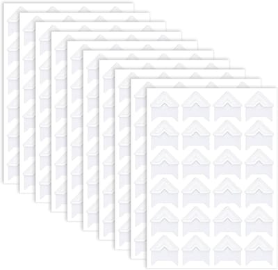 240 Zelfklevende Fotohoeken voor Fotoalbums - Decoratieve Hoeken voor DIY Scrapbooking en Fotoprojecten (Wit)