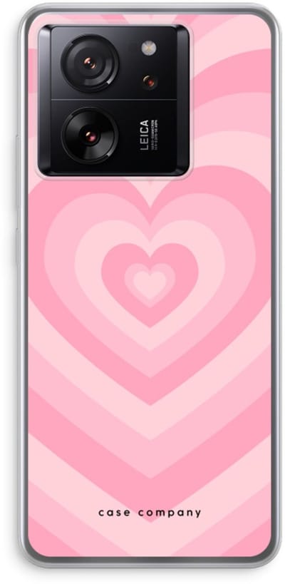 Case Company® - Hoesje geschikt voor Xiaomi 13T Pro hoesje - Hart Roos - Soft Cover Telefoonhoesje - Bescherming aan alle Kanten en Schermrand
