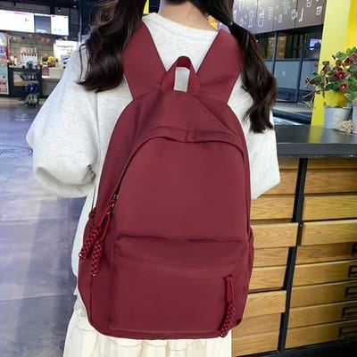 Kinderen Basisschool Meisjes Effen Kleur Middelbare School Studenten Rugzak College Studenten Rugzak white