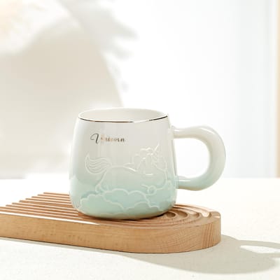 Zomer Licht Luxe Hoge Kwaliteit Mok Kleurverloop Meisjeshart Zus Keramische Beker Student Waterbeker Ontbijtbeker Koffiekop W3129WW-cup 350ml