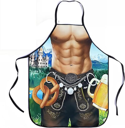 Grappige en Unieke Kookschort voor Mannen, Waterdicht BBQ Schort voor Oktoberfest, Persoonlijk en Ideaal voor Feestjes en Barbecues