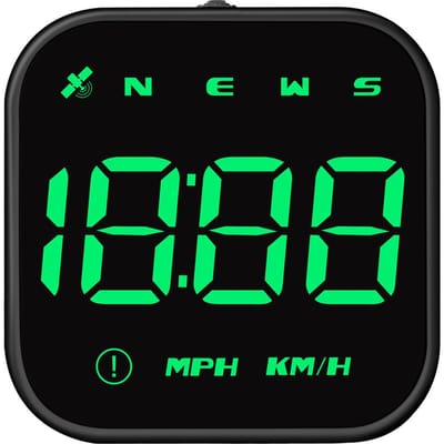 Compteur de vitesse GPS, affichage tête haute, direction de conduite, affichage de l'heure, alarme de survitesse, fatigue de conduite vert