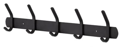 Wandkapstok - 10 haken - Industrieel - Metaal - RVS - Hangend - Muurbevestiging - Zwart
