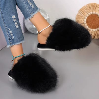 Warme Pluizige Slippers Dames Winter – Comfortabele Antislip Huisslippers – Zachte Luxe Damespantoffels voor Binnen en Buiten – Maat 38