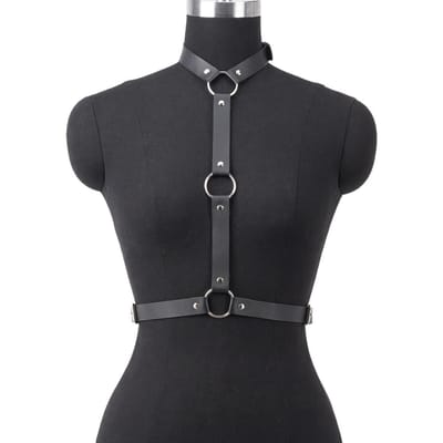 Dames Mode Riem Straatstijl Leer Harness Taille Riem Corset Decoratieve Punk Lederen Tailleband Gotische Kleding Accessoires Adjustable black