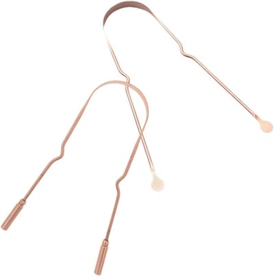 Tong Schraper Set - Mondverzorging - Adem Opfrissen - Ergonomisch Handvat - 2 Stuks - Goudkleurig