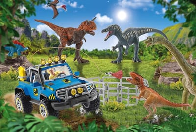 Puzzel van 60 Delen met Dinosaurussen en Extra Stegosaurus Baby Figuur