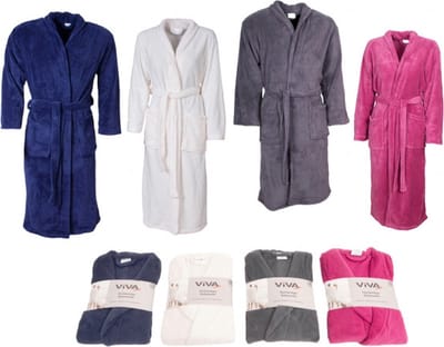 Badjas blauw fleece L/XL