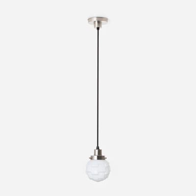 Hanglamp aan snoer Bretagne 20's Matnikkel - Art Deco Trade