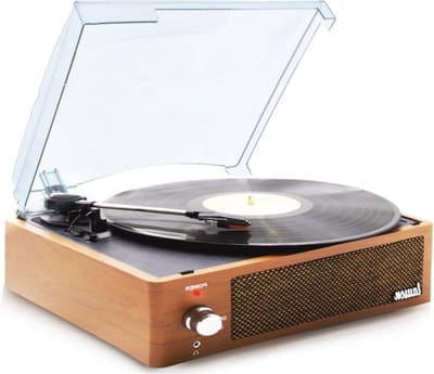 Vintage Vinyl Platenspeler met Bluetooth en Ingebouwde Speakers - 3 Snelheden 33 45 78 - Eiken Hout