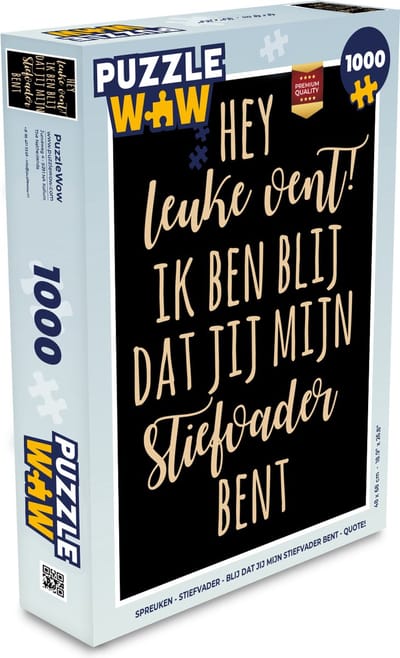 Puzzel Spreuken - Stiefvader - Blij dat jij mijn stiefvader bent - Quotes - Legpuzzel - Puzzel 1000 stukjes volwassenen - Vaderdag cadeautje - Cadeau voor vader en papa