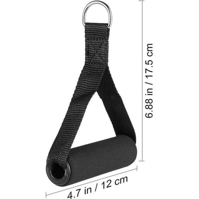 Poignée de Gym Poignées en Mousse Extra Larges pour Fitness Crossfit Levage Tirage Entraînement Anneau en D Robuste Corde de Traction Câble Tube Accessoires noir