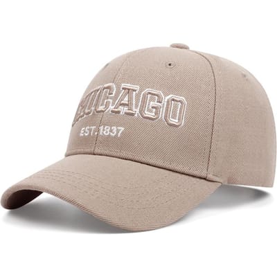 Casquette de Baseball Nouvelle Simple et Tendance Chicago Brodé Quotidien Loisir Sports Chapeau Pare-soleil Chapeau de Skateboard gray