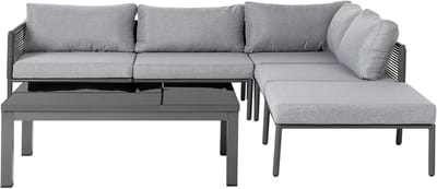 FORANO - Loungeset voor 6 - Lichtgrijs - Aluminium
