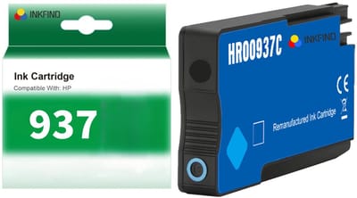 INKFIND 937 Cyaan inktcartridge compatibel met HP 937 937e 4S6W2NE 4S6W6NE Cyaan geschikt voor HP OfficeJet Pro 9730e; 9720e‘ HP OfficeJet Pro 9122e; 9125e; 9110b; 9135e; 9130b; 9132e; 9120e; 9117b; 9120b - 1-pack Cyaan