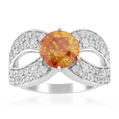 Cavill - Elegante Ronde Ring - 925 Sterling Zilver Gerhodineerd - 2,36 ct Sfaleriet & 52 Tanzaniaanse Zirkonen - Luxe Infinity Sieraad voor Dames
