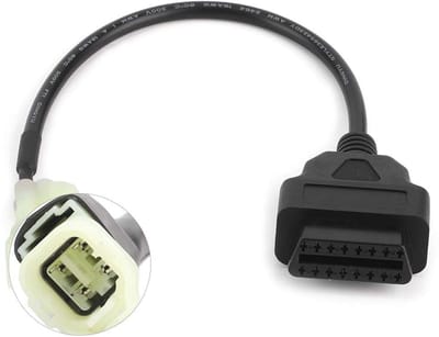 Allecto - Adapterkabel OBD2 naar 4-pins - Motorfoutdetectie - Nieuw - ABS - Geschikt voor Hon_da-motoren - K-line modellen