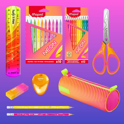 Maped Neon XL Bundel – Complete Tekenset met Etui, Potloden, Viltstiften en Schaar