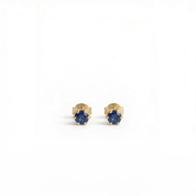 Oorknopjes Geboortesteen September Saffier Goud | cadeau dames
