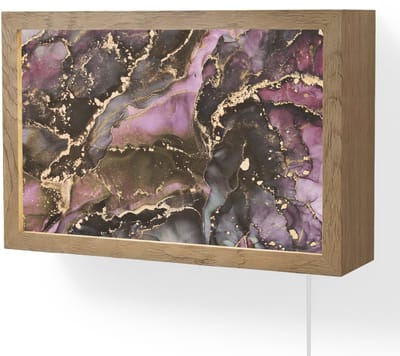 Wandlamp 30x20 cm - Oplaadbaar - Marmer - Gold - Steen - Abstract - Wandlampen binnen woonkamer - Slaapkamer lamp met kabel - Decoratieve nachtlamp - Vloerlamp snoer