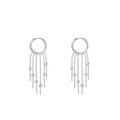 Go Dutch Label Oorhangers snake ball ring Zilver