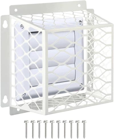 Luchtinlaat Afdekking - Wandrooster - Ventilatie Buiten - Verweerd Verzinkt Staal - 7.6 tot 10.2 cm - Wit