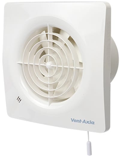 Badkamerventilator Supra met vochtsensor en timer met trekkoord Ø 100 mm -100HT