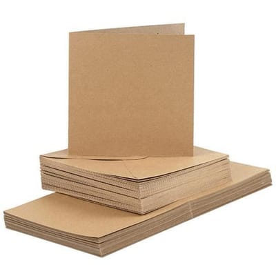 Creativ Company Kaarten & Enveloppen Kraft 15x15cm 50 sets