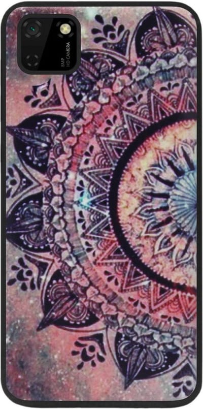 ADEL Siliconen Back Cover Softcase Hoesje Geschikt voor Huawei Y5p - Mandala Bloemen Rood