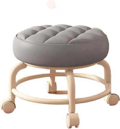 Verrijdbare Kruk - Lage Zit - Onderhoud Binnen - 360 Graden Roterend - 10 x 10 x 10 mm - Grijs