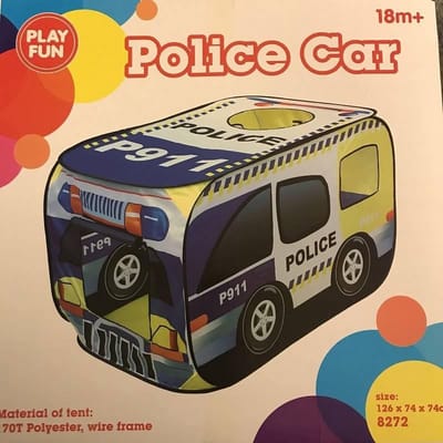 Police Car Pop-Up Tent | Uitvouwbare Politie Auto Speeltent | Afm. 126 x 74 x 74 Cm.