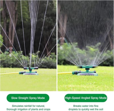 Automatische Rotatiesproeier met Vlinderbasis (4-Punts Set) voor 360° Bewatering van Tuin en Binnenplaats, Verstelbare Waterstraal voor Gemiddelde tot Grote Tuinen
