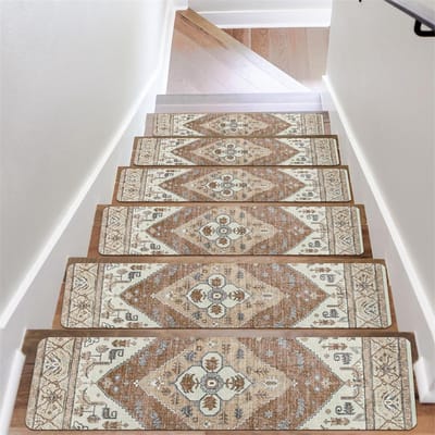 20*76CM Tapijt Traptreden Antislip Trapmatten Verwijderbaar Traptapijt 4-pack Veilige traptredebescherming Geschikt voor kinderen, ouderen en huisdieren