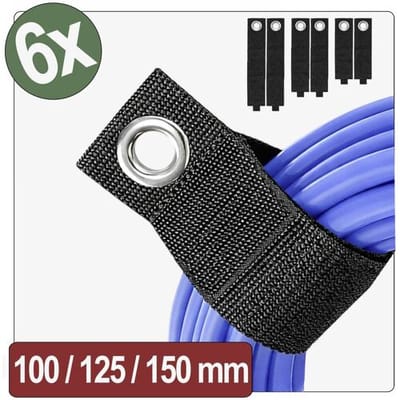 Quadrios 26CA806 Klittenbandriem (l x b) 320, 420, 470 mm, mm, mm x 50 mm Zwart 6 stuk(s)