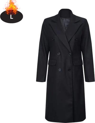 Livano Mantel Dames - Tussenmantel - Jas - Mantelpakje - Trenchcoat - Overjas - Overcoat - Winter - Zwart - L
