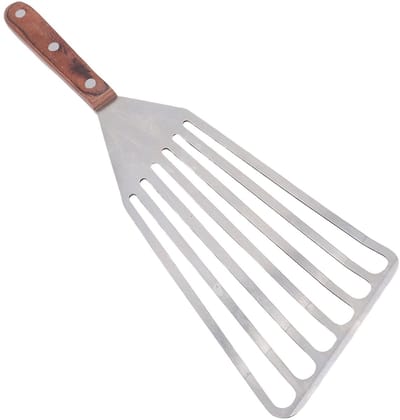 Dailygoods- Visspatel Roestvrij Staal - Duurzaam - Keuken Spatel - Multi-functioneel - Antislip Houten Handvat - Hoge Temperatuur Bestendig