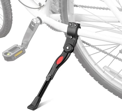 Famanu - Universele aluminium zijstandaard, verstelbaar voor mountainbike en racefiets – Zwart