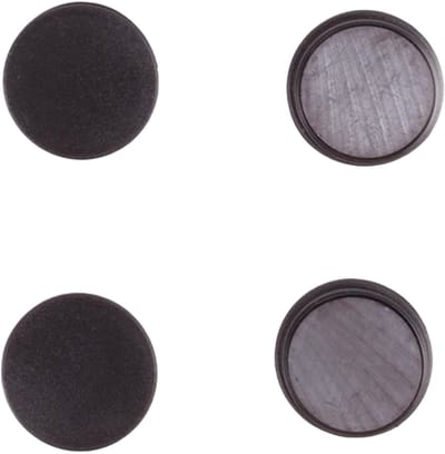 Benson koelkast magneten rond - zelfklevend - Zwart - 4x stuks - D35 mm - magneetjes